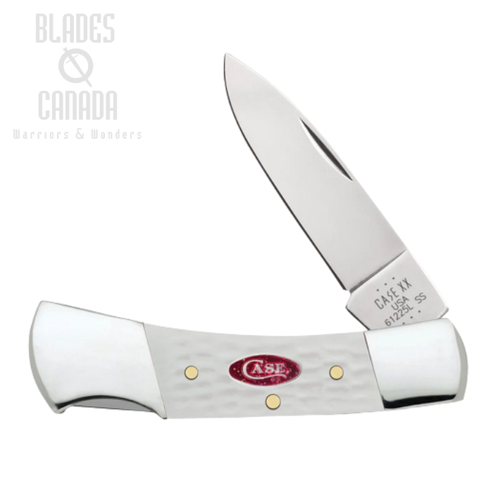 Case Lockback Folding Knife, Stainless, Jigged Synthetic White, SparXX, 60199